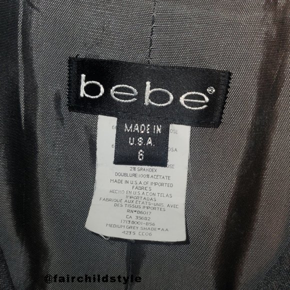 BEBE Grey Blazer - Size 6 - Picture 5 of 5